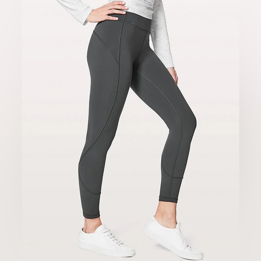 Lululemon In Movement Gray High-Waisted 7/8 Leggings
